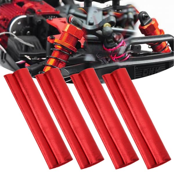4-pack tyg stötdämpare dammskydd skyddsdelar för 1/10 RC bil röd