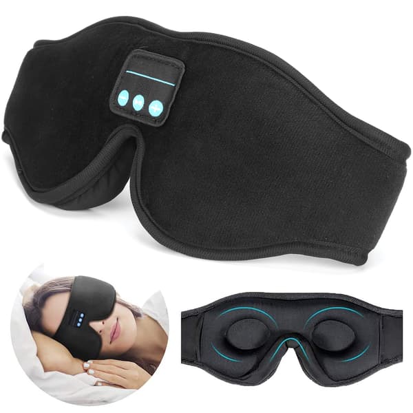 Musik Ögonmask Sömn Hörlurar 3D Bluetooth Trådlös Skuggande Sovande Flygresor Meditation