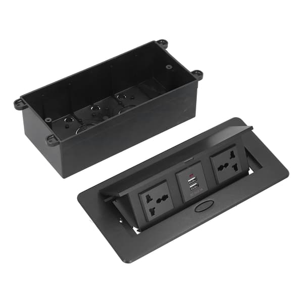Pop Up-stikkontakt med dobbelt USB-opladerstiknavboks 250V J29 til arbejdspladsen