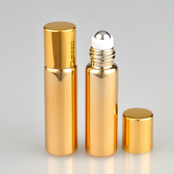 7 st påfyllningsbara parfymflaskor i glas, eterisk olja, rullflaskor, bärbara lätta tomma roll-on-flaskor för resor, 10 ml, svart