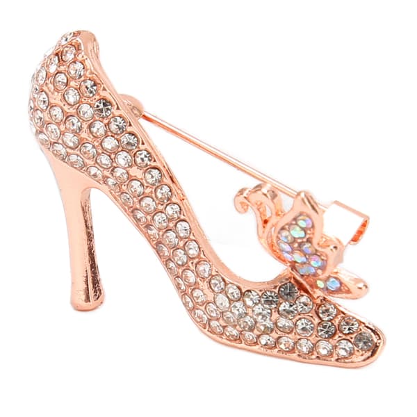 Damer Vit Stilett Glittrande Kristall Brosch Pin Chic Trendiga Modesmycken