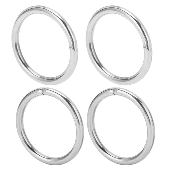 10 stk. svejsede ringe i rustfrit stål 4x40 mm multifunktionelle til camping, bælte og rigning
