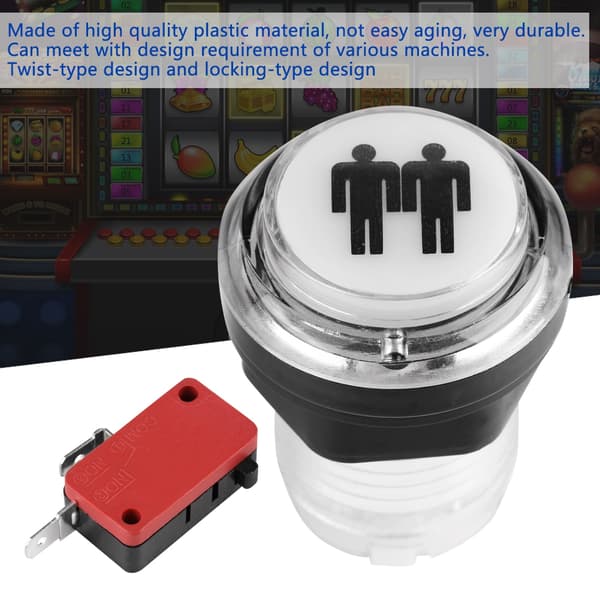 2 st LED-belysta 1P & 2P Startspelar-knappar DIY-kit för arkadspel