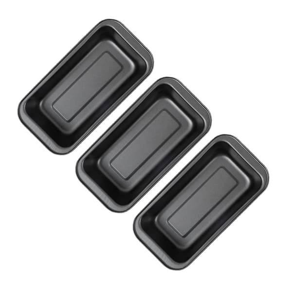 Nonstick bageforme i kulstofstål, rektangulære - 3-pak, 15 cm sort brødformssæt