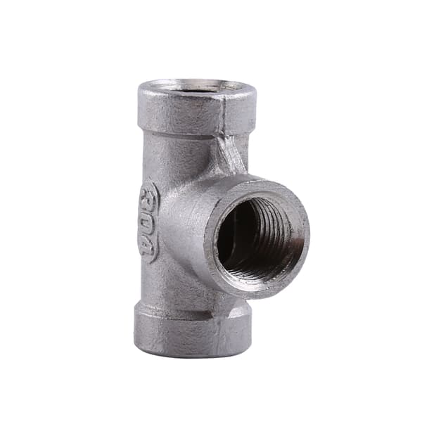 Helt ny T-stykke 3-vejs rørfitting med indvendigt gevind, SS 304 rustfrit stål, 1/4\" 37mm