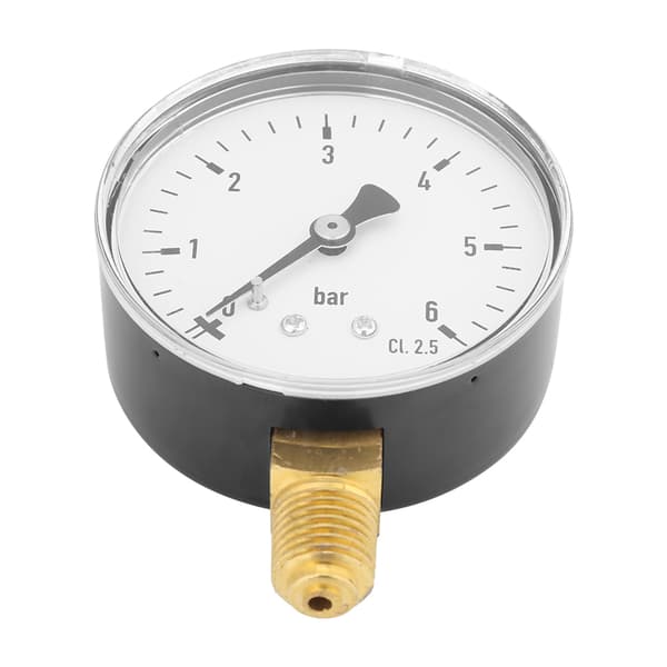 1/4\" NPT Hydraulisk Lufttrycksmätare 0-6 bar, Sidomonterad Manometer