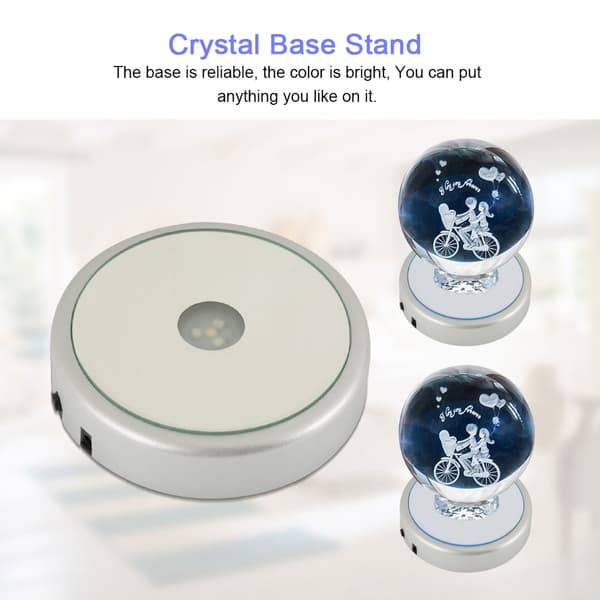 Farverig LED-lys Krystal Display Stand Base #4