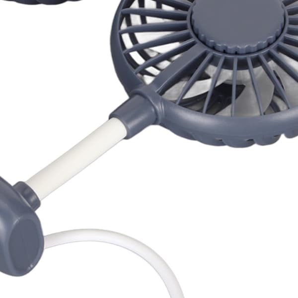 Blå Dobbelt Hoved Lydløs Kompakt Clip-On Skærmventilator Computer Ventilator 3 Hastigheder 6.6ft USB-kabel til Hjemmekontor