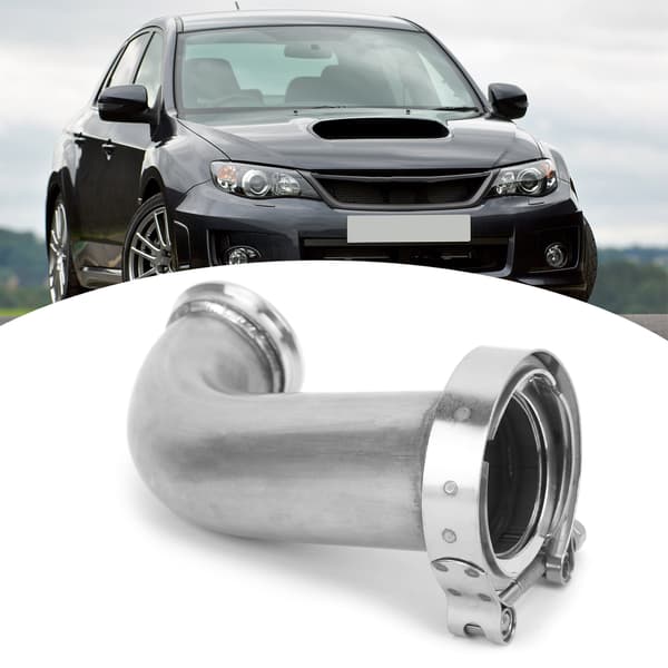 90° Flangealbueadapter Downpipe VBand Klemme Rustfrit Stål 2.5in ID til 3.2in OD