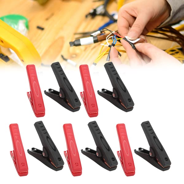 5-pack 30A isolerade testklämmor, starkt grepp, precisionsfjäder, elektrisk klämma för laboratoriekablar