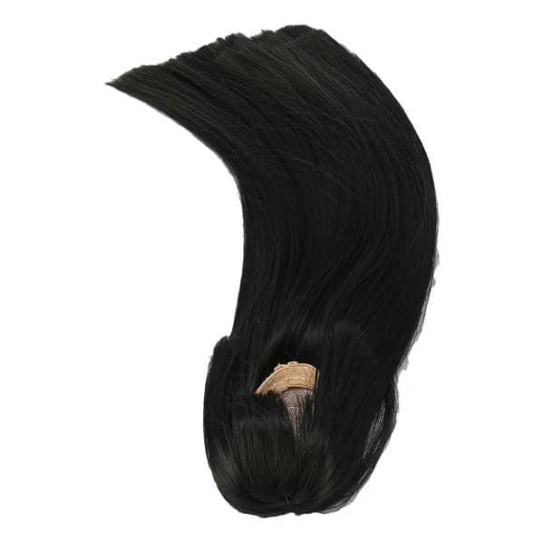 1/6 kulledsdockperuk för 15,5 till 17 cm docka svart klippbart långt rakt hår med lugg dockbytesperuk