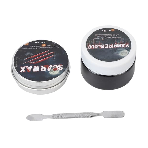 Ärrvax Koagulerat Blod Kit Sår Modellering Halloween SFX Smink Kit med Spatel