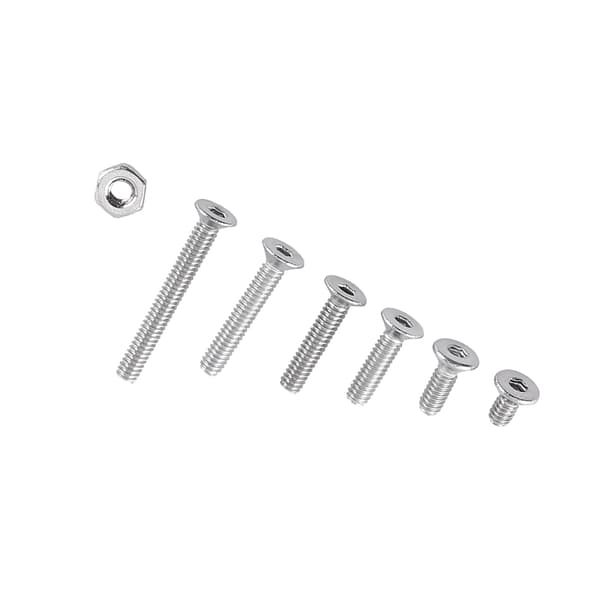 M2 unbrakonøglebolte og møtrikker sæt, 250 stk. A2 rustfrit stål fladhovedbolt sortiment
