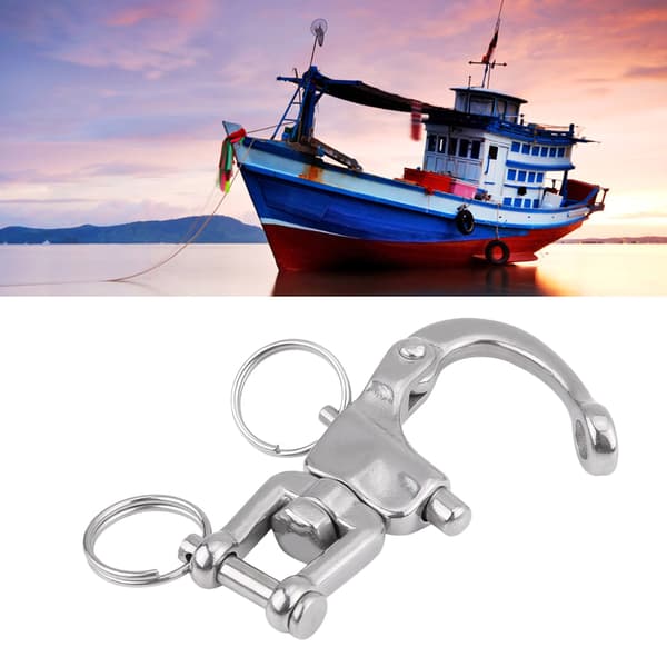 316 Rostfritt Stål Käft Svivel Snäppschackel för Segelbåt Spinnakerfall 01#