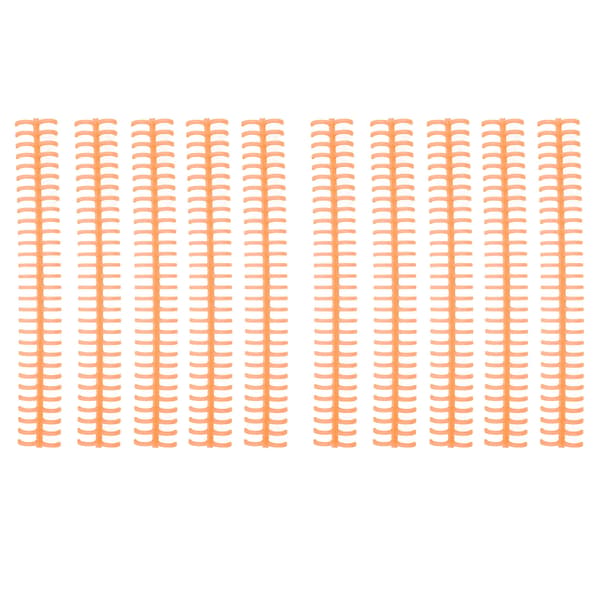 10-pack plastbindningsryggar 30-håls kammar orange 1/2 tum för lösblad