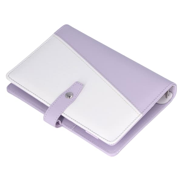 A6 Budget Binder Multifunktionelt Rumdesign Bærbar PU Læder Notesbog Binder til Kontor Skole Lilla