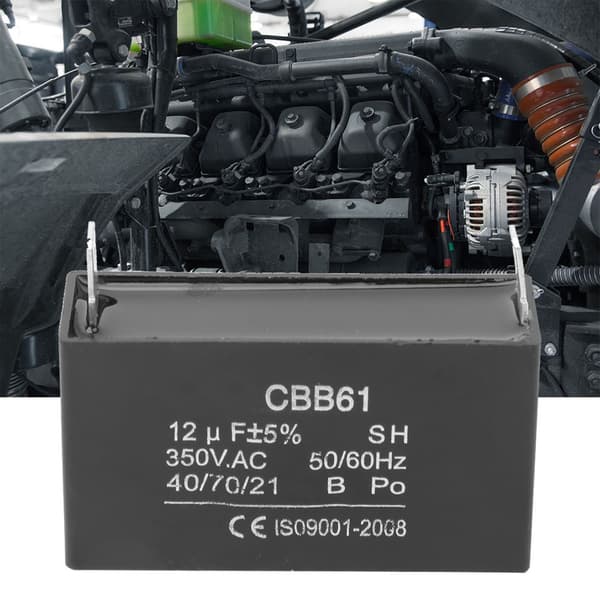 CBB61 12uF 350VAC Motorkondensator til Aircondition og Benzingeneratorstarter