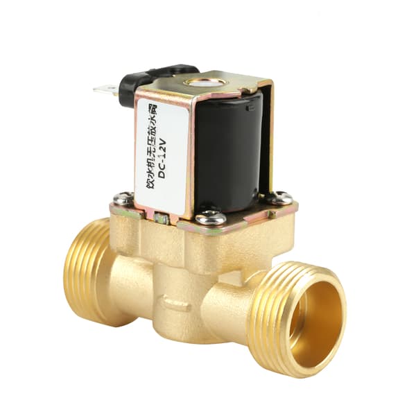 12V G3/4 Mässing NC Magnetventil 2-vägs, inget tryckkontroll, 2-pack
