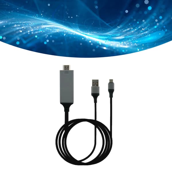 USB-C til HDMI-adapterkabel PVC Kobber til Smartphone Notebook Sort