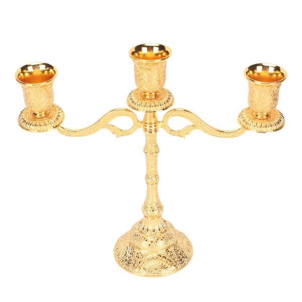 3-armad retro elegant ljusstake i legering för hem och restaurang
