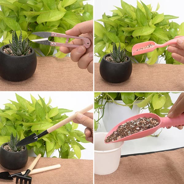 16 st miniträdgårdsredskap set suckulenta växter DIY planteringssats handspade