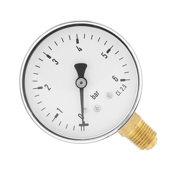 1/4\" NPT Hydraulisk Lufttryksmåler 0-6 bar, Sidemonteret Manometer