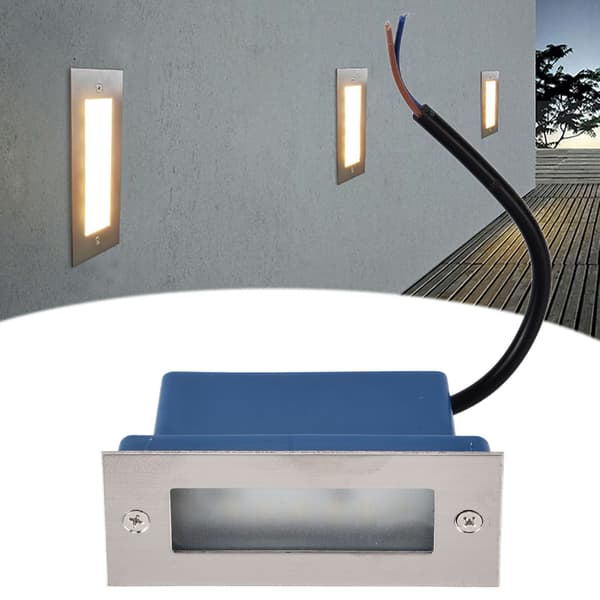 IP65 Vandtæt Rustfrit Stål Rektangulær Landskabstrinlampe Indendørs Udendørs 110-220V