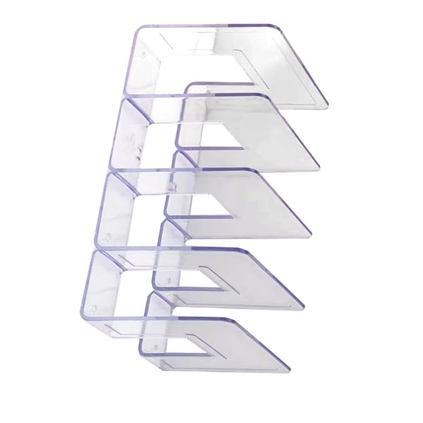 PC Mini Transparent Handväska Organizer Hylla 4 Sektioner Sovrum Förvaringsställ