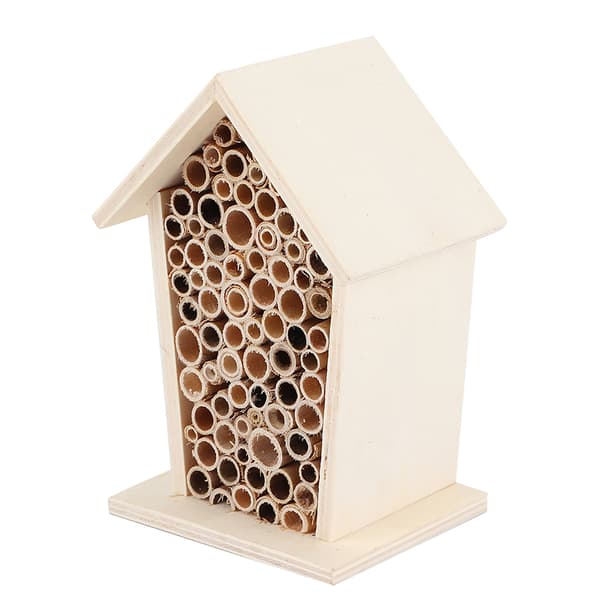 Insekthotel i træ til udendørs have, dekorativt hus
