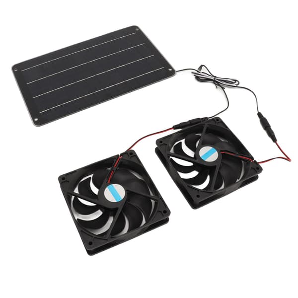 20W solpanel ventilatorsæt varmeudstødningsventilation dobbelt ventilator med afbryder til hønsehus drivhus hundehus