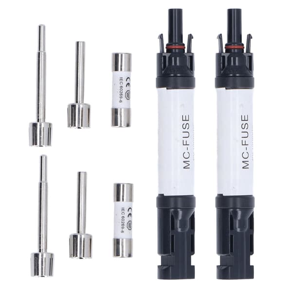 2-pak solcelle PV-stik IP68 UV-bestandig 1000V 15A inline sikring til solcellekabler