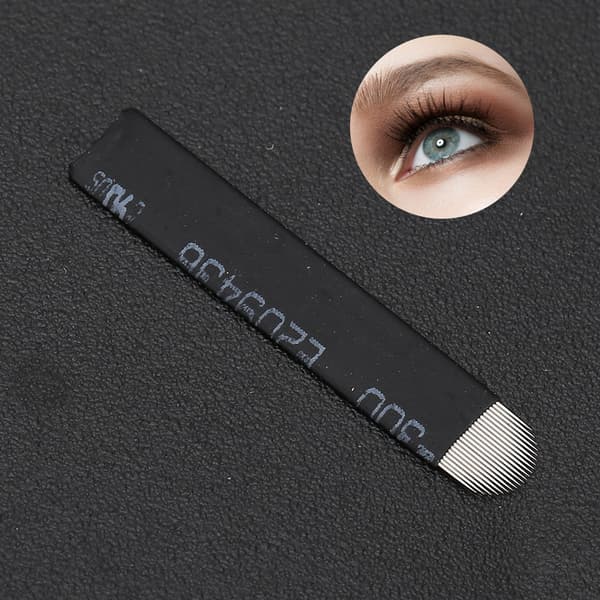 50 st ögonbryn Microblading nålar blad fin tatuering permanent makeup blad 0,18 mm (U21 stift)