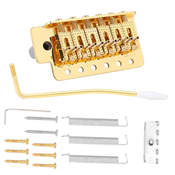 Guld Tremolo Stallsystem för ST Gitarr med Rullande Vibratoarm