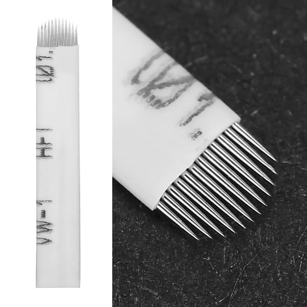 U-formad ögonbrynstatuering Manuell Microblading Semi-permanent steril nålblad 10st 12nålar