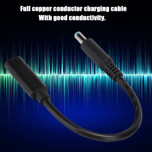 USB-C PD 4.5x0.6mm kabel til HP bærbar 65W 19V 15cm kobberkabel 1 stk.