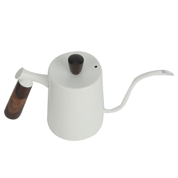 Rustfrit Stål 700ml Bærbar Kaffekedel, Lang Svanehalstud, Pour Over Kaffemaskine, Hjemmecafé, Hvid