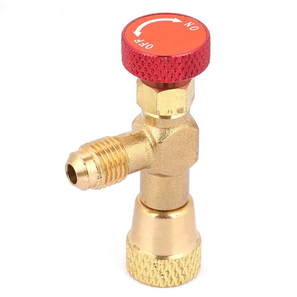 1/4''-5/16'' Messing Kølemiddelpåfyldningsventil til HVAC, R410A Slange Flowregulator