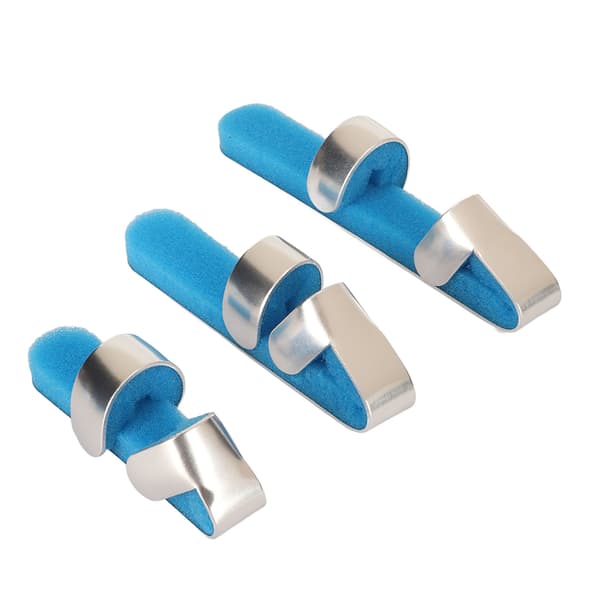 3 st metallfingerstöd svampfoder aluminiumlegering kungsblå lätt baseballfingerskena