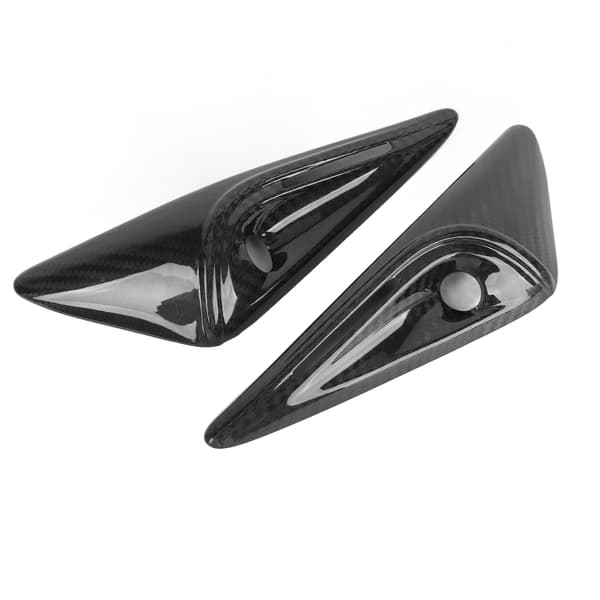 2 STK Side Mudguard Kamera Ventilationsdæksel Trim Kulfiber UV-resistent Erstatning til Tesla Model S 2023+ Blank