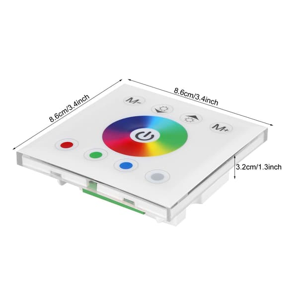 Väggmonterad Färgstark RGBW LED Pekskärmskontroller Dimmer för Strip Light