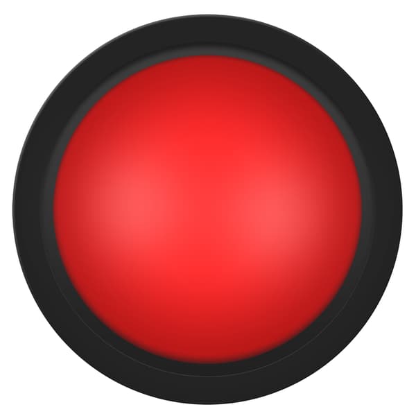 100 mm massiv arkadknapp med LED-konvexitet konsolbyte (röd)