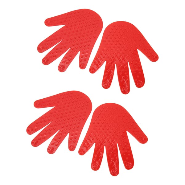 2 par PVC halkfria handformade handavtrycksmarkörer för koordinationsträning för barn, röda