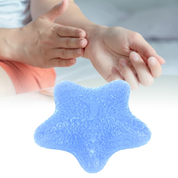 Elastisk håndgreb bold stjerneform finger massage håndledstræning stressaflastning klemmebold blå