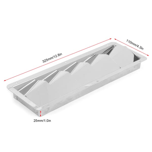 5 slidser båd lamelventil rektangel rustfrit stål holdbar ventilationsrist hardware montering