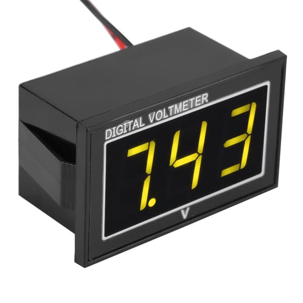 1 stk. vandtæt digitalt voltmeter 0,56\" LED-display DC 2,5-30V panelmåler (gul)
