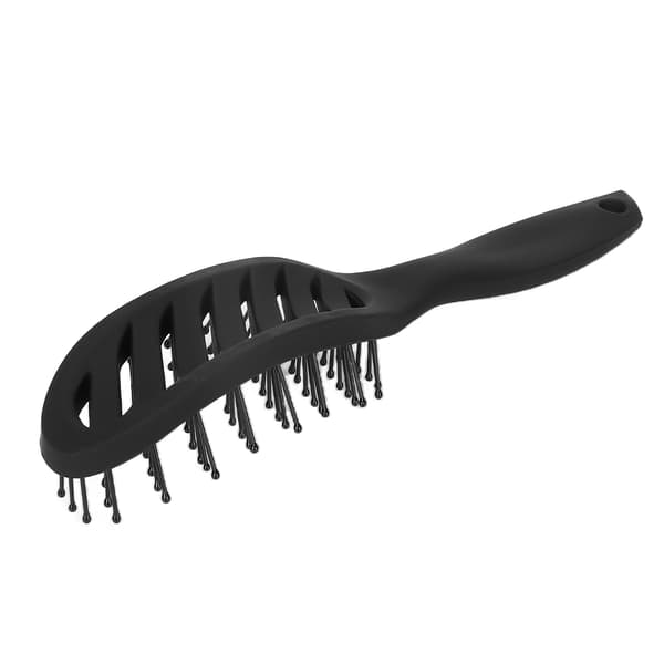 Menisk Hårkam Våd og Tør Kam Nylon Styling Frisør Hårmassagebørste Sort