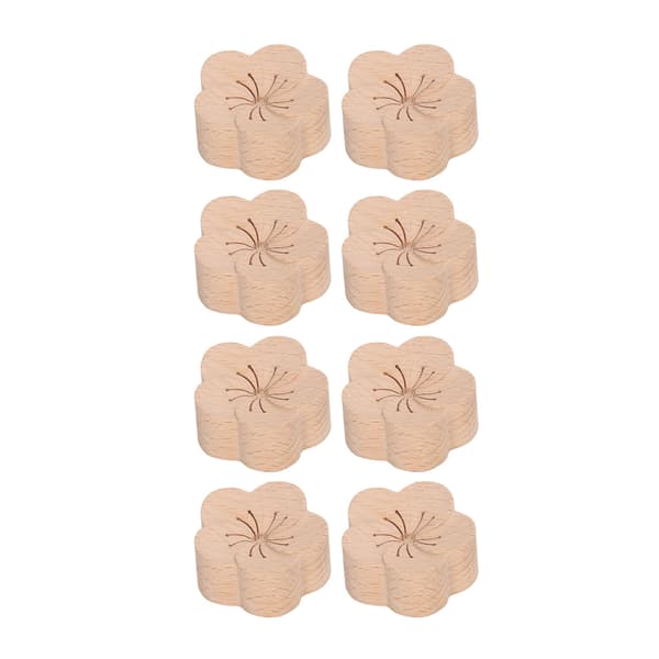 8 stk. æterisk olie bil diffuser blommeblomst form naturlig lille kompakt bøgetræ aroma bil diffuser