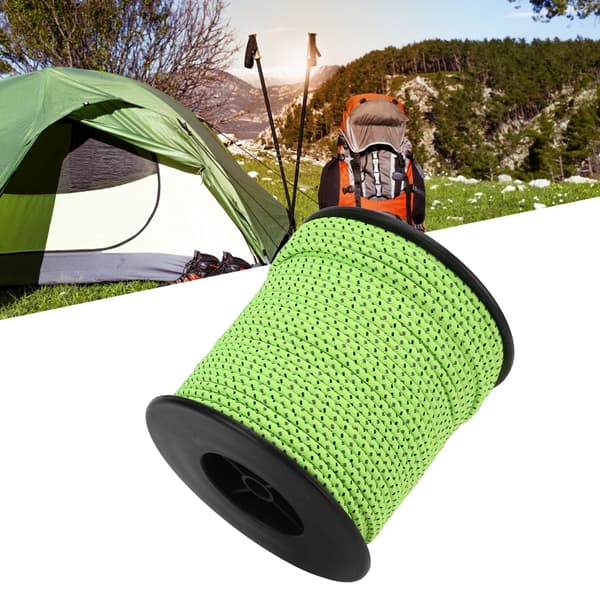 Lysende reflekterende reb til camping, vandreture og telte – 50m/164ft udendørs universalreb