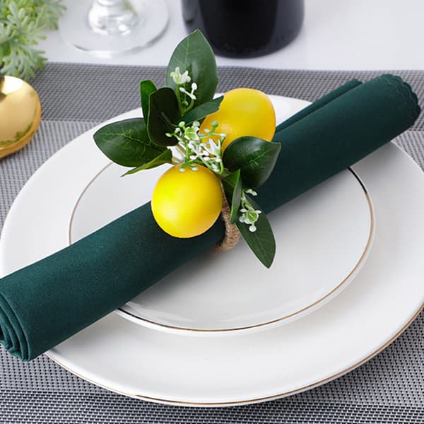 Simulerede Citron Servietringeholdere til Restaurant Borddekoration, 4-pak