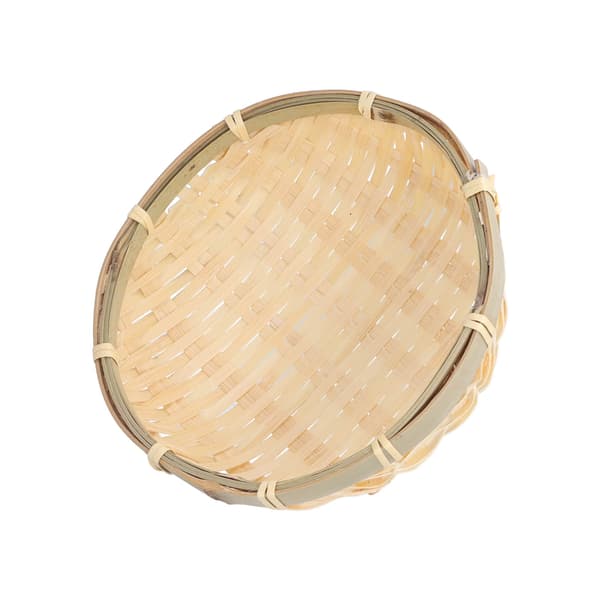 Handvävd Bambu Mini Fruktserveringskorg, Multifunktionell Robust Kök Vardagsrumsinredning, 13x4cm